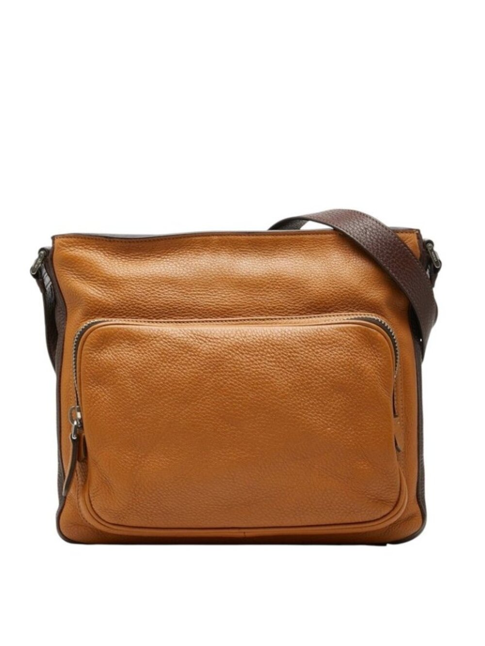 Prada Crossbody Shoulder Bag Brown Camel Leather